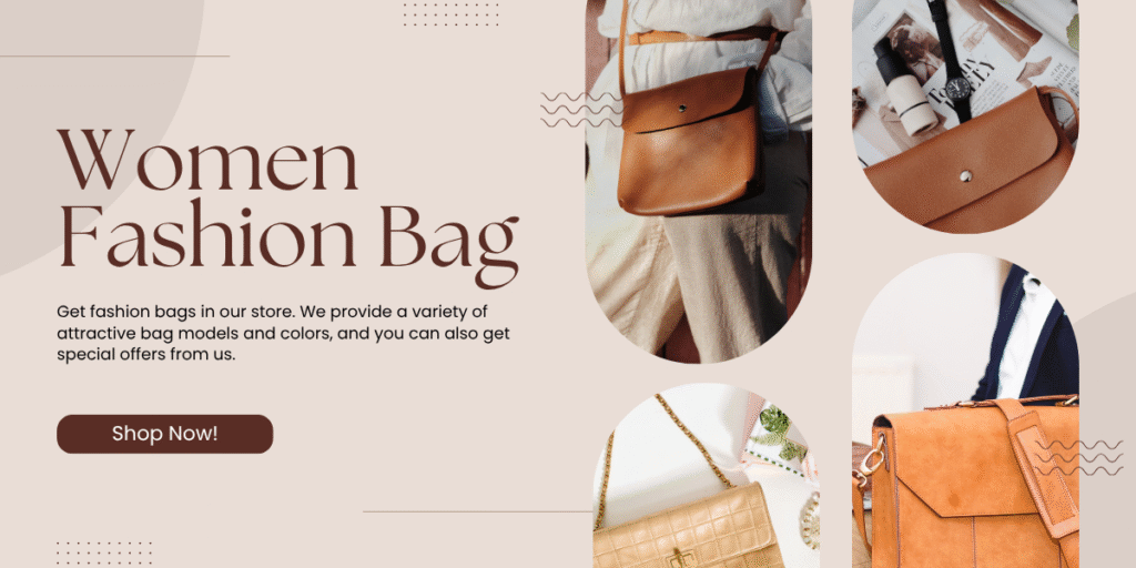 Trendy women’s fashion bags in brown leather – tote, sling, and shoulder bags on display."

